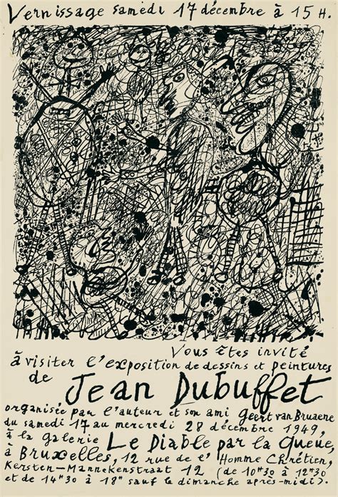 Jean Dubuffet Jean Dubuffet dessins et peintures Affiche lithographiée