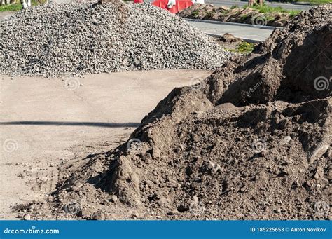 A Pile Of Dirt And Rubble At A Construction Site Stock Image Image Of