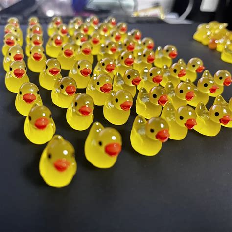 Mini Patos Amarillos De 50 Piezas Adorno De Pato Luminoso Figuras En