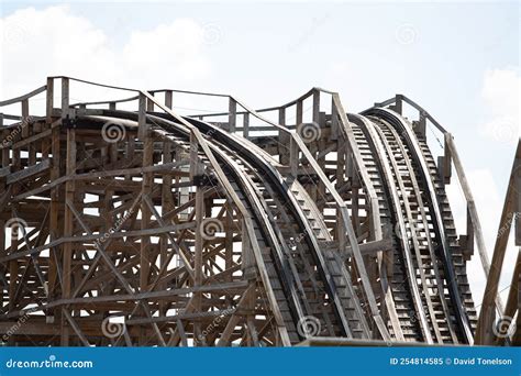 Wooden roller coaster stock image. Image of ticket, suspense - 254814585