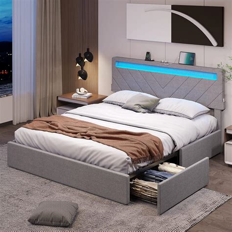 Amazon Tiptiper Full Led Bed Frame With Usb Charging Station