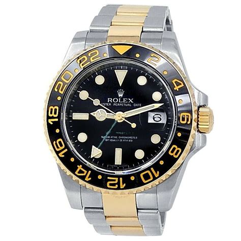 Rolex Pre Owned Rolex Gmt Master Ii Automatic Chronometer Black Dial