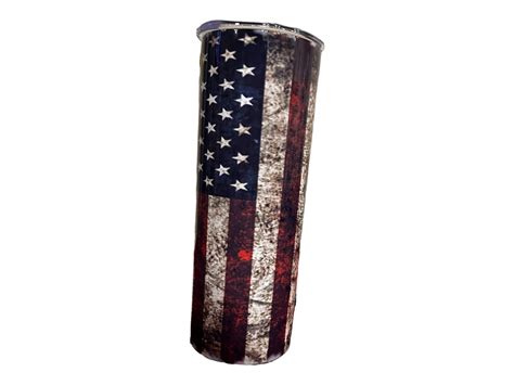 20 Oz Distressed American Flag Tumbler Etsy