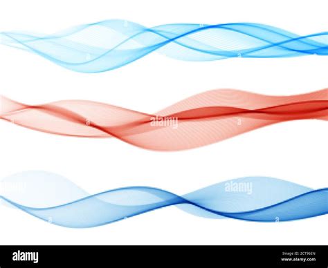 Abstract Smooth Color Wave Set On Transparent Background Curve Flow