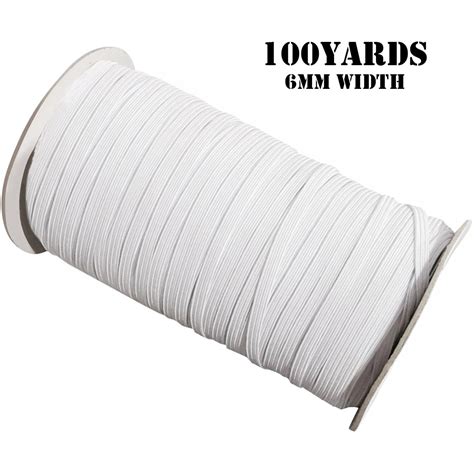 Yards Length Inch Width Braided Elastic Band White Elastic Cord