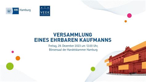 Jahresschlussveranstaltung 2023 VERSAMMLUNG EINES EHRBAREN KAUFMANNS