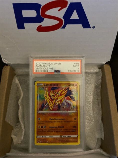 PSA 2020 Pokemon SWSH Vivid Voltage 102 102 185 Zamazenta 9 MINT