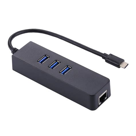 Sunyongbin Us Usb C Hub Type C To 3 Usb 30 Ports Rj45 Gigabit Ethernet Adapter Multi Function