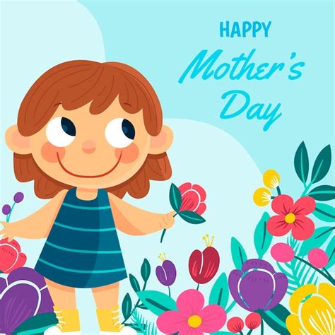 Free Vector Cartoon Mothers Day Illustration