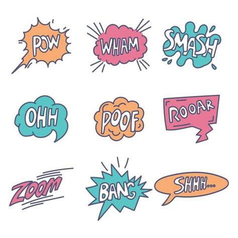 Onomatopeyas De Comic Con Estilo De Pop Art Vector Gratis Images