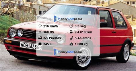 Volkswagen Golf GTi G60 Mk2 Ficha Técnicas 1990 1991 rendimiento