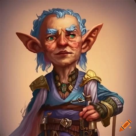 Dandd Gnome Inventor And Guildmaster Old Rich And Stern With Colorful Clothes