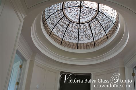 Large Custom Oval Stained Leaded Glass Dome Larissa Victoria Balva