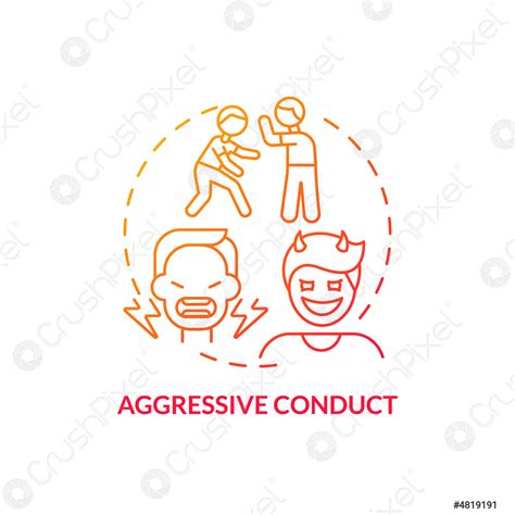 Aggressive Conduct Red Gradient Concept Icon Stock Vector 4819191