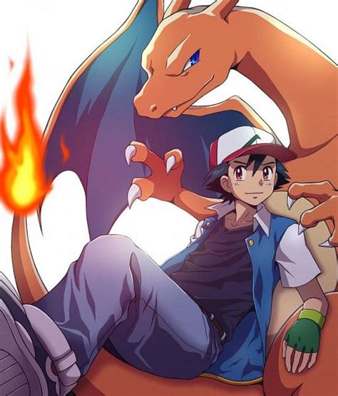 Ash Ketchum And Charizard Pokemon Manga Pokemon Comics