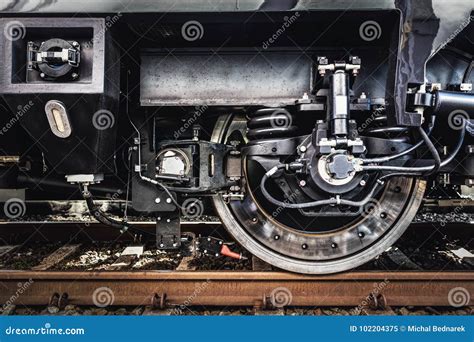 Un Plan Rapproch De Roue De Train Industrie Ferroviaire Image Stock