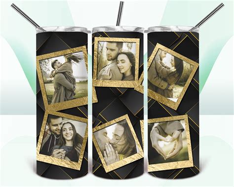 Tumbler Design Photo Frame PNG Sublimation Tumbler 20oz Black Etsy