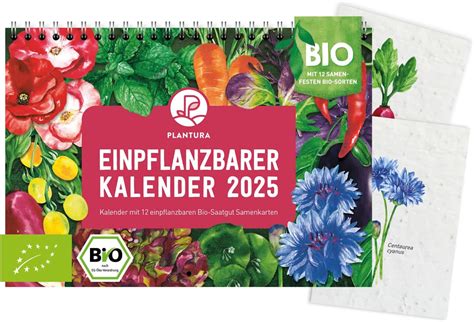 Plantura Einpflanzbarer Kalender A Format Bio Saatgut Kalender