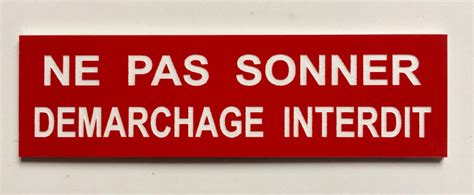 plaque panneau NE PAS SONNER DEMARCHAGE INTERDIT signalétique eBay