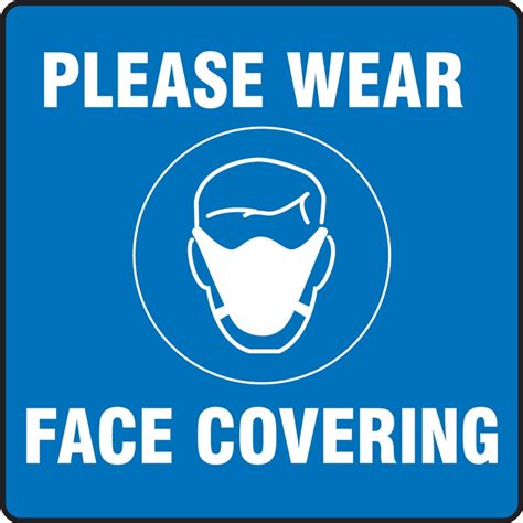 Pavement Print™ Sign Please Wear Face Covering Psw127bu