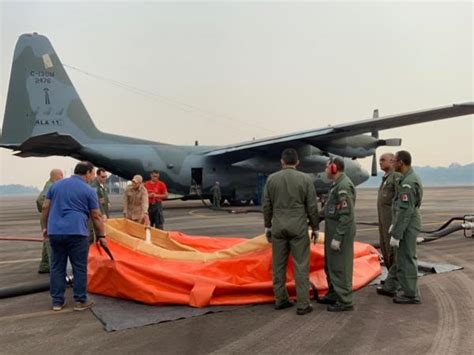 FAB emprega aeronaves C 130 Hércules no combate aos incêndios na