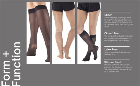 Absolute Support Sheer Compression Knee High Light Support Socks For Woman 8 15mmhg A107