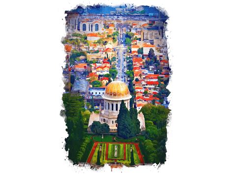 Bahai Gardens Watercolor View Graphic by Poster Boutique · Creative Fabrica