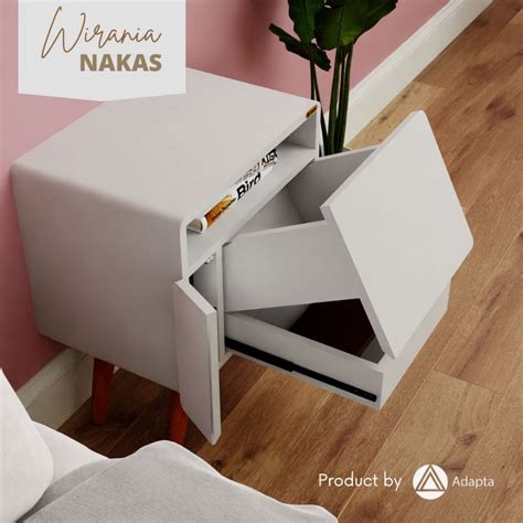 Jual Nakas Laci Rahasia Bedside Hidden Storage Lemari Meja Samping