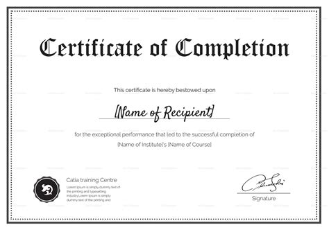 Professional Training Completion Certificate Template | Certificate design template, Certificate ...