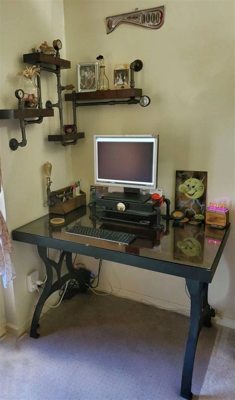 My home office desk & shelves | Desk shelves, Home office desks, Home decor