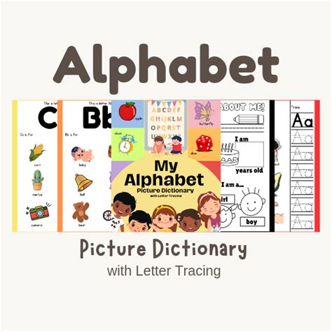 Alphabet Picture Dictionary With Letter Tracing