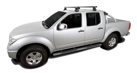 Rhino Hd Black 2 Bar Roof Rack For Nissan Navara D40 Rx 4dr Ute Dual Cab 11 05 To 6 15 Rhino