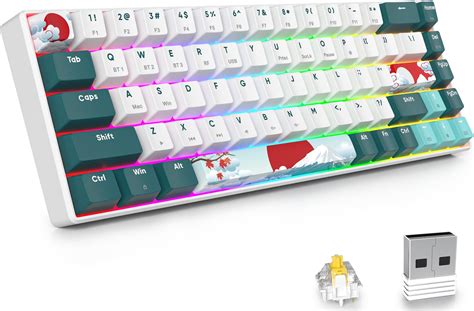 Fogruaden Teclado mecánico inalámbrico 60 para juegos 60 teclado 2