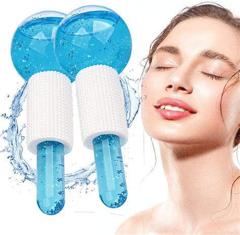 2PCS Ice Roller Globes Facial Roller Cold Skin Massagers Crystal Glass