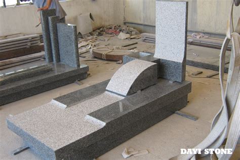 G Dark Grey Granite Headstone With Book Shaped Monument Xiamen