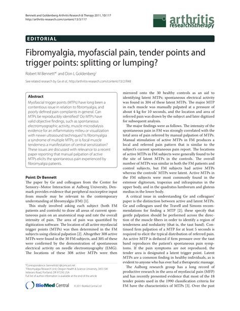 Fibromyalgia Tender Points Chart Pdf: A Visual Reference of Charts ...