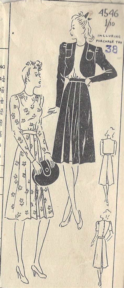 1940s Dress Patterns Available From The Vintage Pattern Shop