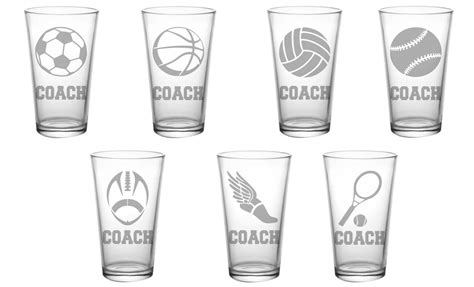 Volleyball Coach Pint Glass Etched Pint Glass Coach