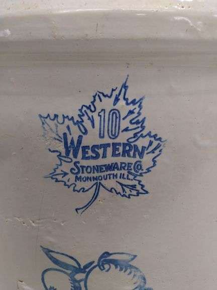 Gallon Western Stoneware Crock With Handles W Yoder Auction