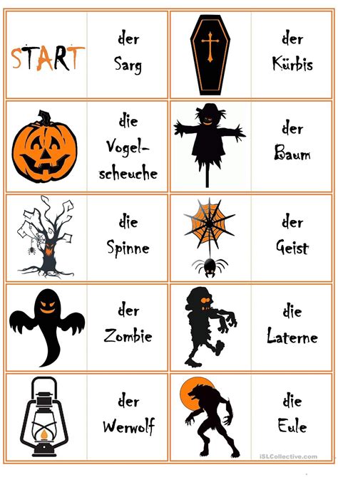 One click print document Deutsch unterricht Halloween arbeitsblätter