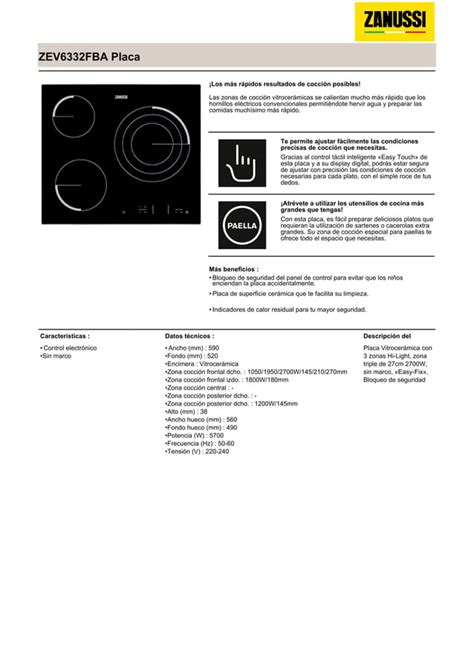 Manual Zanussi Encimera Zev6332fba PDF