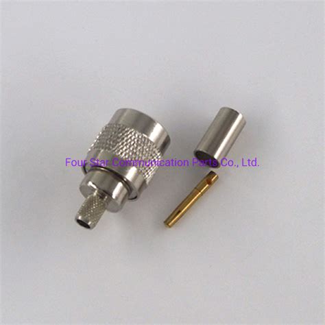 Tnc Reverse Polarity Male Crimp Rf Coaxial Connector For Rg Cable