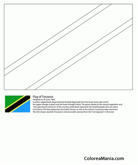 Colorear Tanzania Banderas De Paises Dibujo Para Colorear Gratis