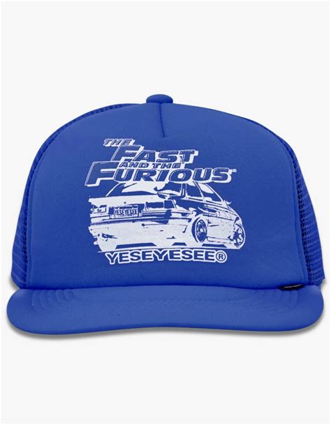 Yeseyesee Y E S X Fast Furious Trucker Cap Blue