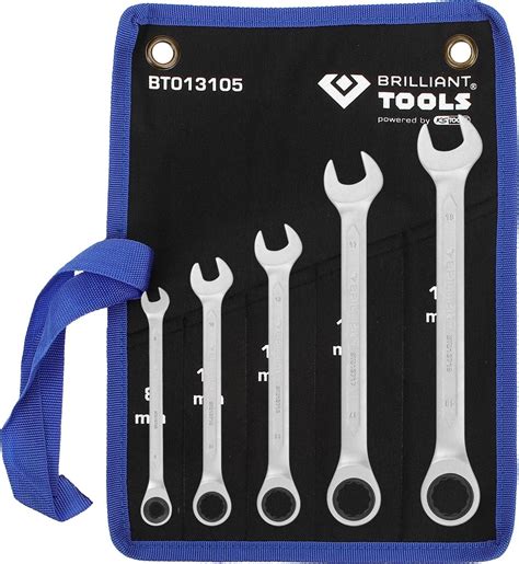 Brilliant Tools Zestaw Kluczy Oczkowych Z Grzechot 5 Szt 8 19 Mm