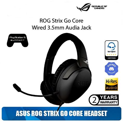 ⚡️หูฟังเกมมิ่ง⚡️asus Rog Strix Go Core Wired Gaming Headset 35mm Connector Lightweight