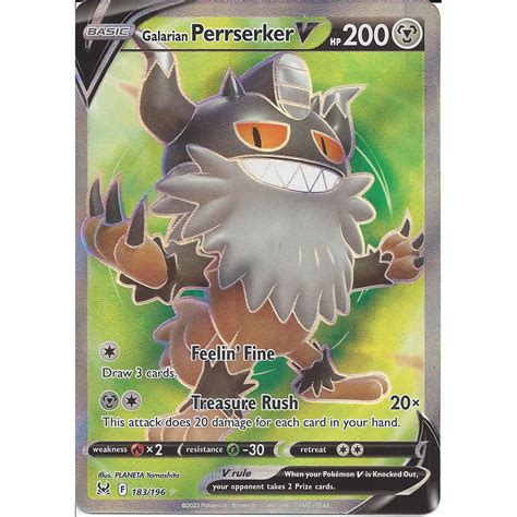 Pokemon Trading Card Game Galarian Perrserker V Rare Ultra