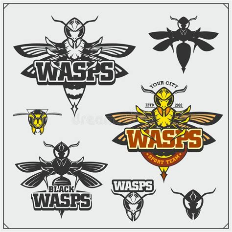 Set of Wasp Labels, Badges, Icons and Design Elements. Dangerous ...