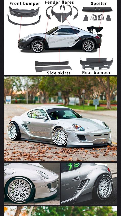 Fiberglass Front Bumper Spoiler Car Wide Body Kit For Porsche 987 ...