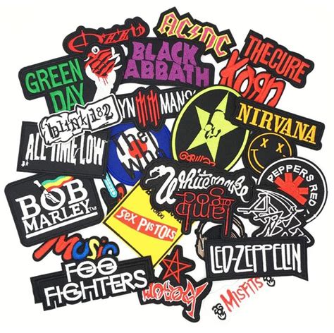 Harini Pcs Mixed Rock Band Patches Iron On Rock Music Badges Hippie